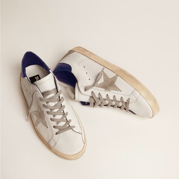 Golden Goose Women's Super-Star with suede star and blue heel tab size 40 - Picture 4 of 14